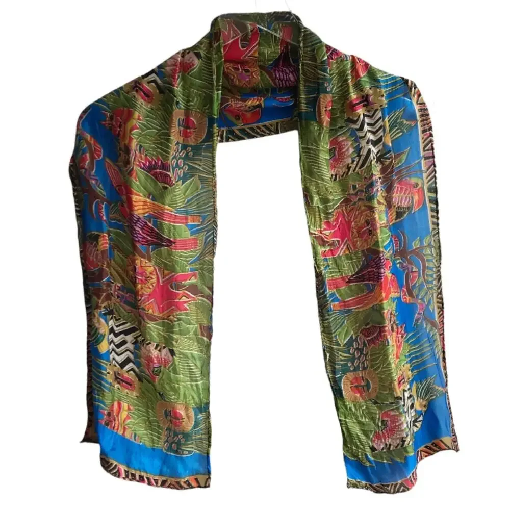 Printed Rectangular Scarf Animals Safari Galapagos Academia Preppy Travel